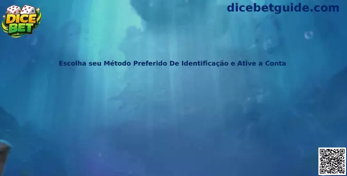 Processo de escolha do método de identificação e ativação da conta Dice Bet